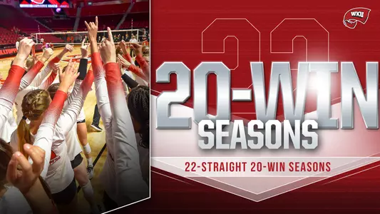 WKU Volleyball 20 win seasons - 22