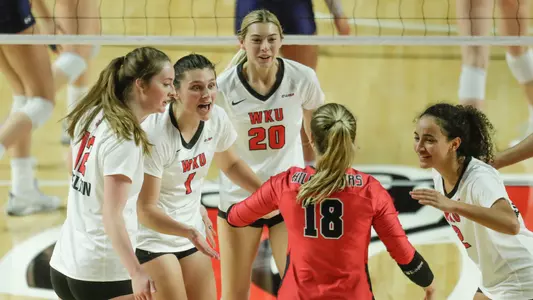 Volleyball team celebration
