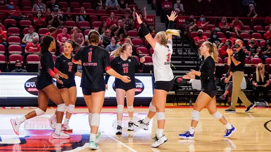 Volleyball team celebration