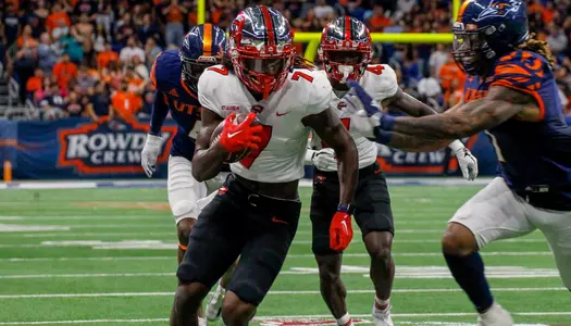 Wide receiver Daewood Davis (7) of the WKU Hilltoppers at Alamodome on October 8, 2022 in San Antonio, TX. Photo by Evan Brown/WKU Athletics