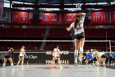 Outside hitter Paige Briggs (1) of the WKU Hilltoppers at E. A. Diddle Arena on October 23, 2022 in Bowling Green, KY. Photo by Steve Roberts/WKU Athletics