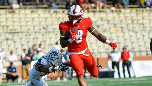 Running back Kye Robchaux (8) of the WKU Hilltoppers at Houchen Industries-L.T. Smith Stadium on September 24, 2022 in Bowling Green, KY. Photo by Steve Roberts/WKU Athletics