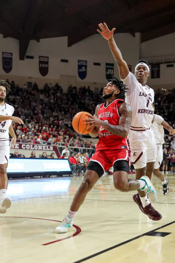 Dayvion McKnight of the WKU Hilltoppers at Baptist Health Arena on November 10, 2022 in Richmond, KY. Photo by Evan Brown/WKU Athletics