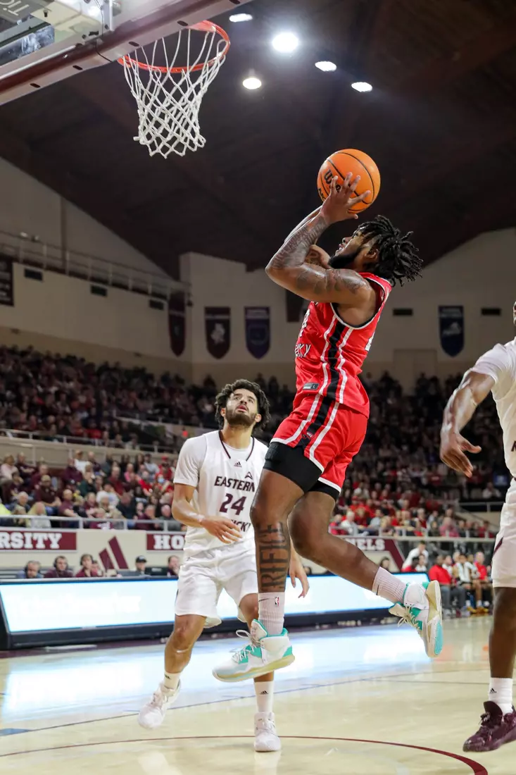 Dayvion McKnight of the WKU Hilltoppers at Baptist Health Arena on November 10, 2022 in Richmond, KY. Photo by Evan Brown/WKU Athletics