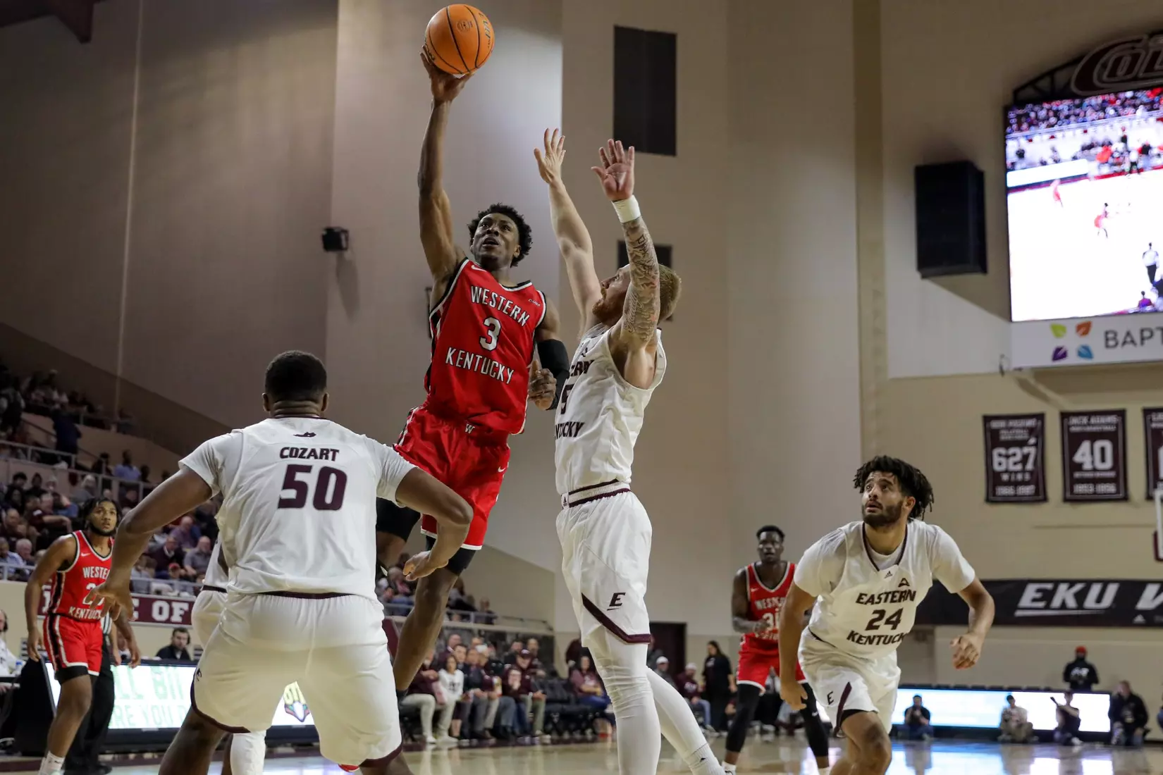 Jairus Hamilton of the WKU Hilltoppers at Baptist Health Arena on November 10, 2022 in Richmond, KY. Photo by Evan Brown/WKU Athletics
