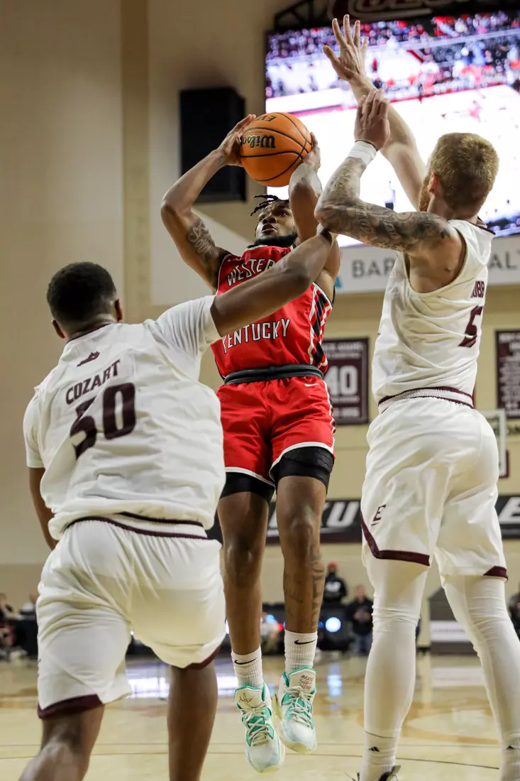 Dayvion McKnight of the WKU Hilltoppers at Baptist Health Arena on November 10, 2022 in Richmond, KY. Photo by Evan Brown/WKU Athletics