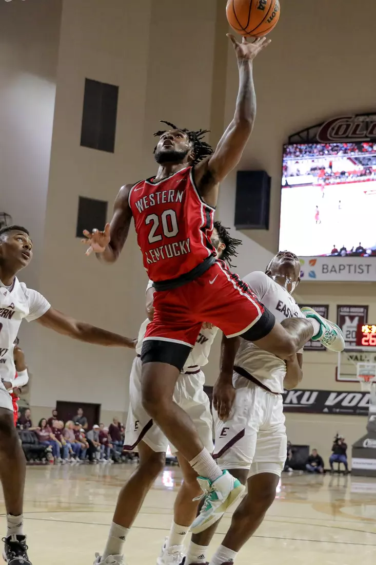 Dayvion McKnight of the WKU Hilltoppers at Baptist Health Arena on November 10, 2022 in Richmond, KY. Photo by Evan Brown/WKU Athletics