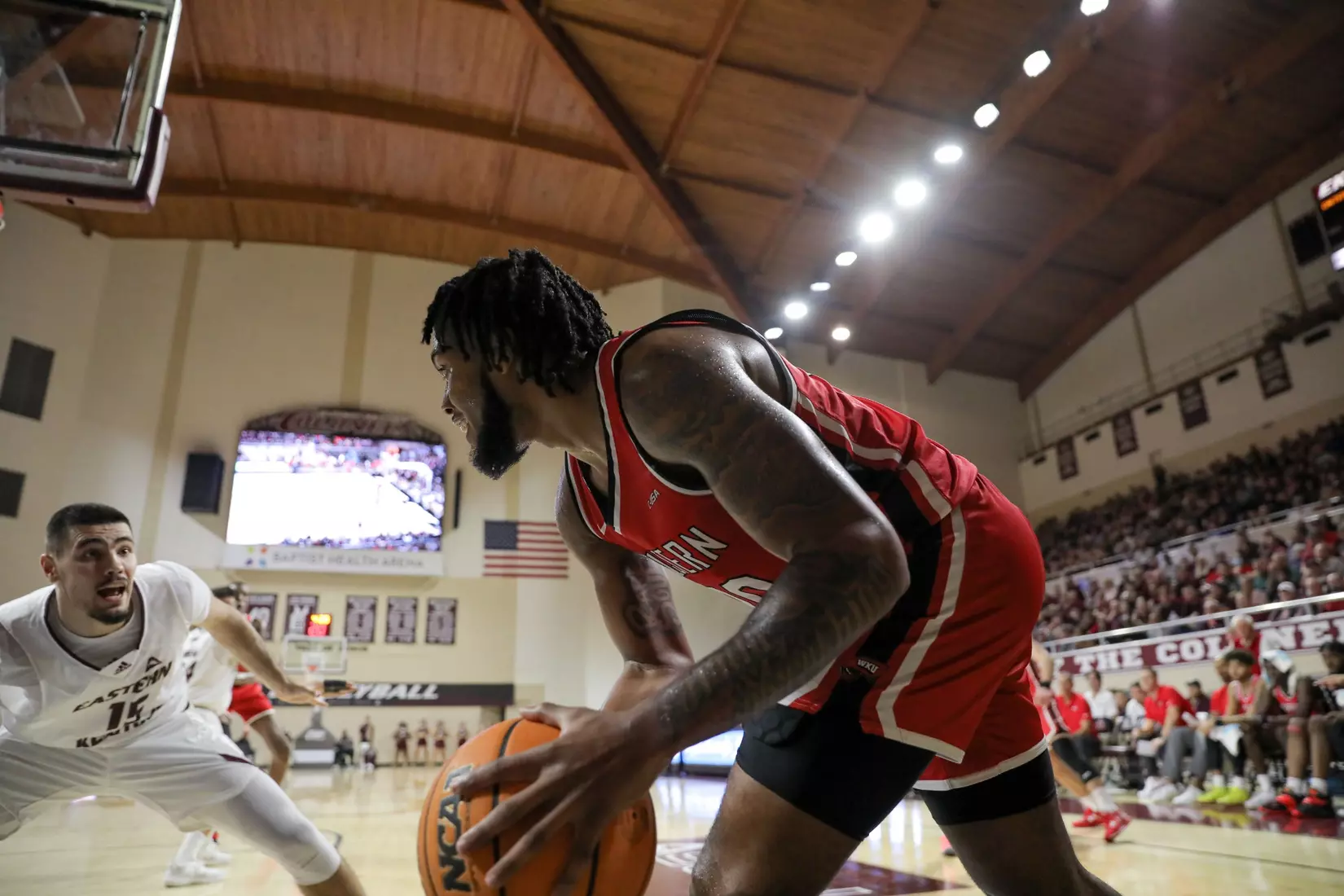 Dayvion McKnight of the WKU Hilltoppers at Baptist Health Arena on November 10, 2022 in Richmond, KY. Photo by Evan Brown/WKU Athletics