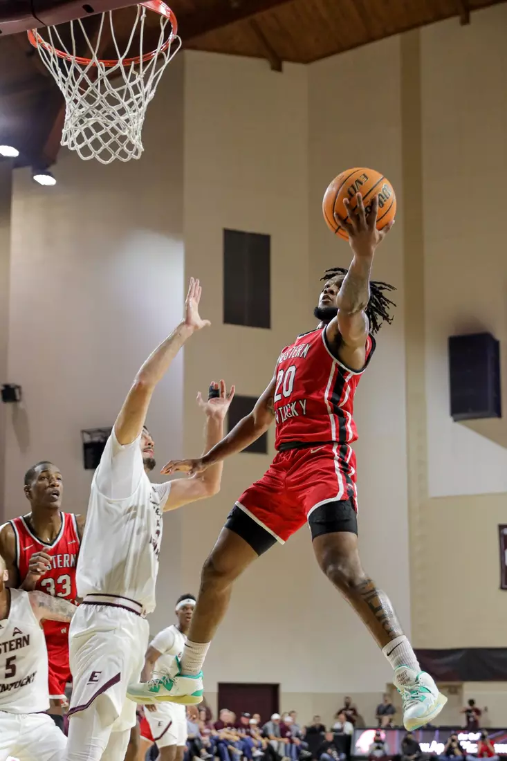 Dayvion McKnight of the WKU Hilltoppers at Baptist Health Arena on November 10, 2022 in Richmond, KY. Photo by Evan Brown/WKU Athletics