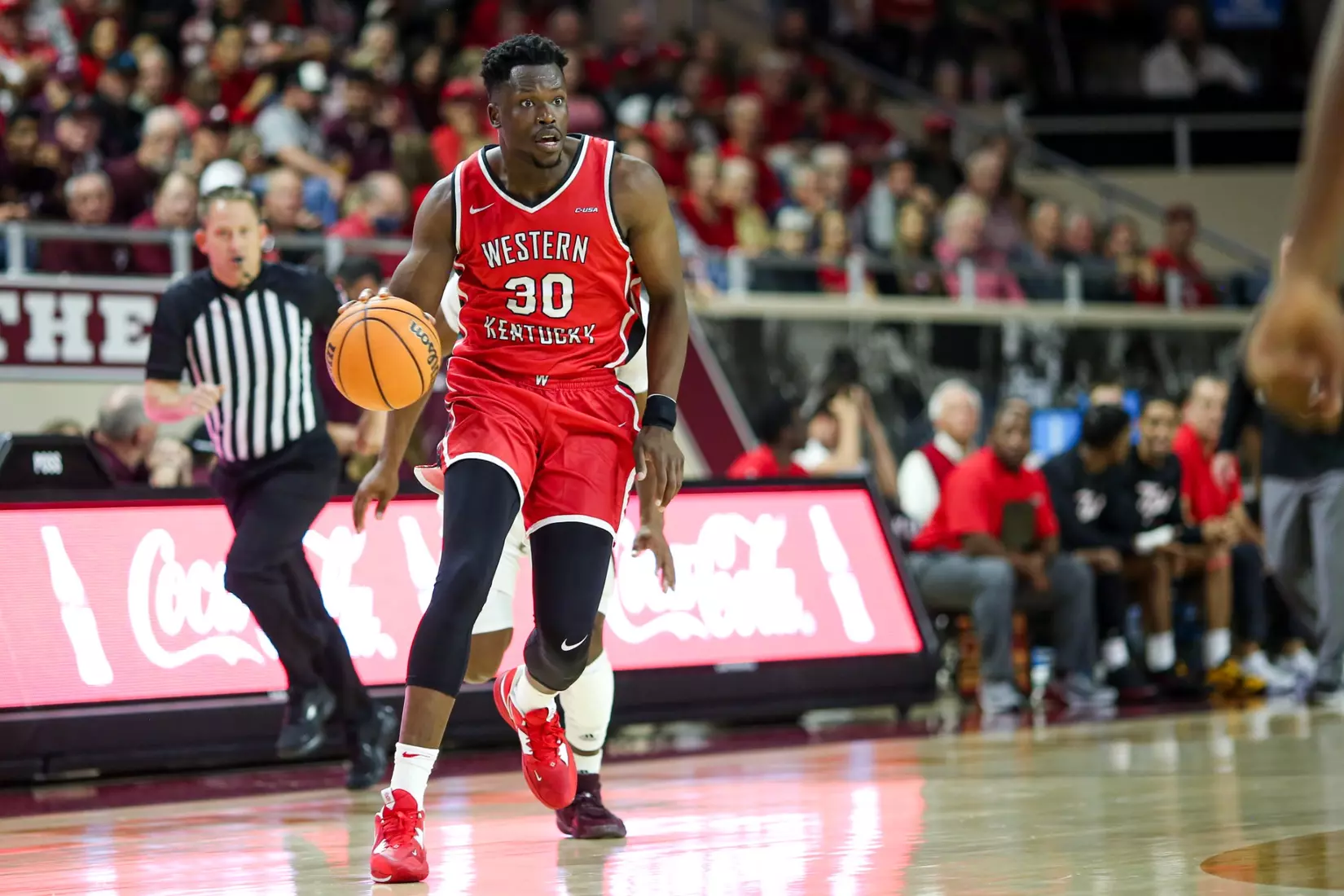 Emmanuel Akot of the WKU Hilltoppers at Baptist Health Arena on November 10, 2022 in Richmond, KY. Photo by Evan Brown/WKU Athletics