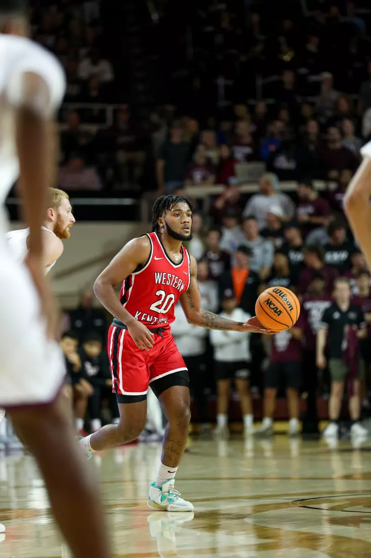 Dayvion McKnight of the WKU Hilltoppers at Baptist Health Arena on November 10, 2022 in Richmond, KY. Photo by Evan Brown/WKU Athletics