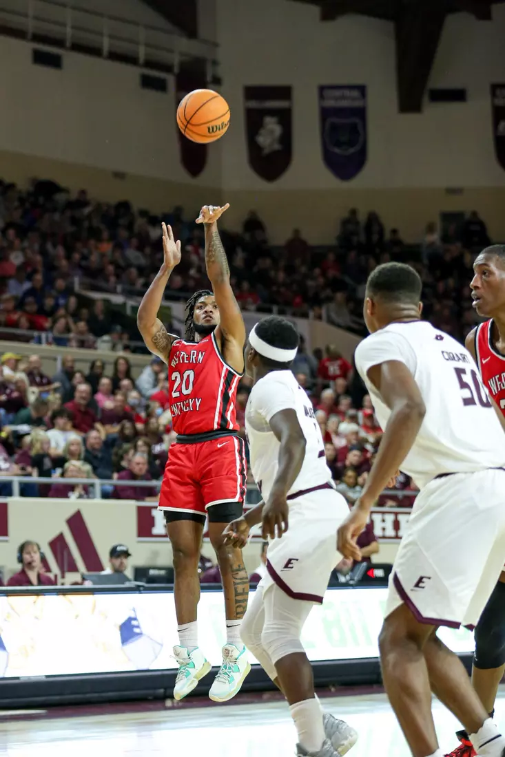 Dayvion McKnight of the WKU Hilltoppers at Baptist Health Arena on November 10, 2022 in Richmond, KY. Photo by Evan Brown/WKU Athletics