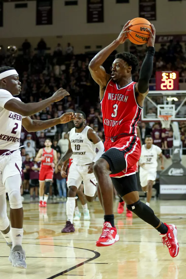 Jairus Hamilton of the WKU Hilltoppers at Baptist Health Arena on November 10, 2022 in Richmond, KY. Photo by Evan Brown/WKU Athletics