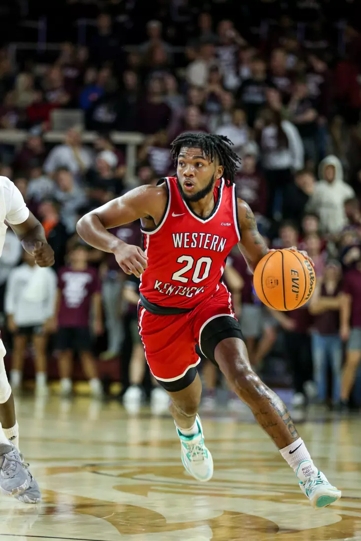 Dayvion McKnight of the WKU Hilltoppers at Baptist Health Arena on November 10, 2022 in Richmond, KY. Photo by Evan Brown/WKU Athletics