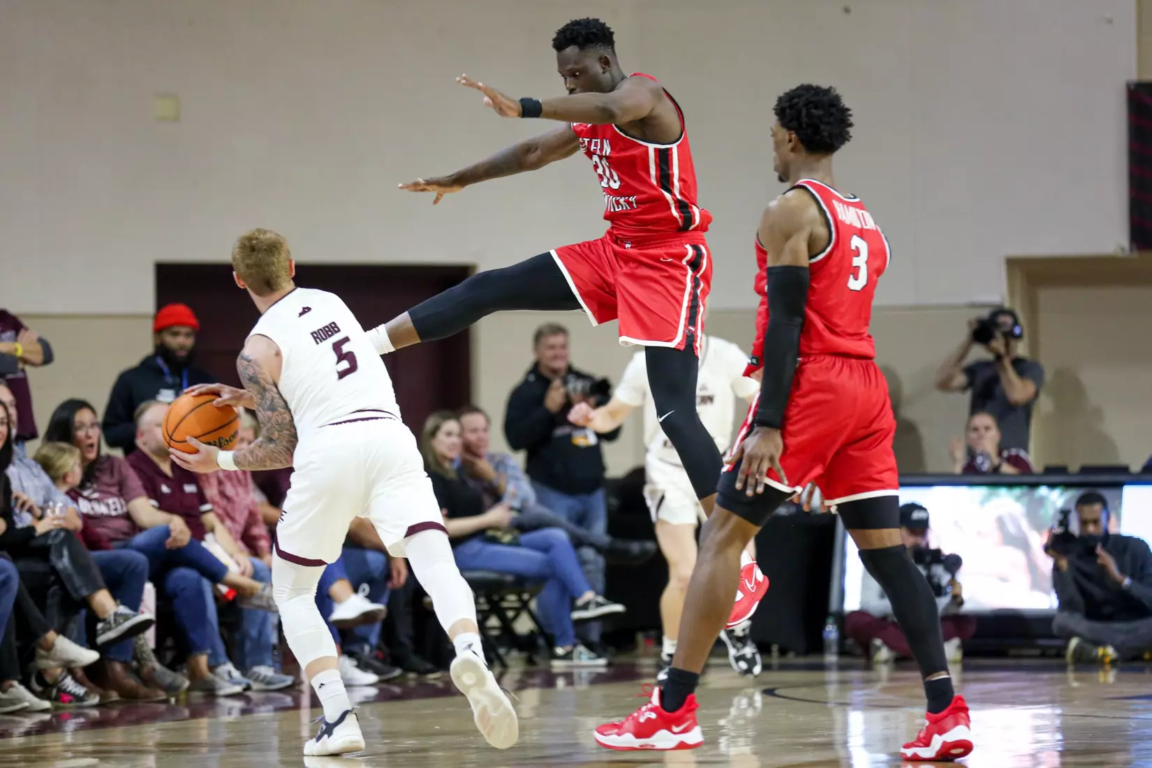 Emmanuel Akot of the WKU Hilltoppers at Baptist Health Arena on November 10, 2022 in Richmond, KY. Photo by Evan Brown/WKU Athletics