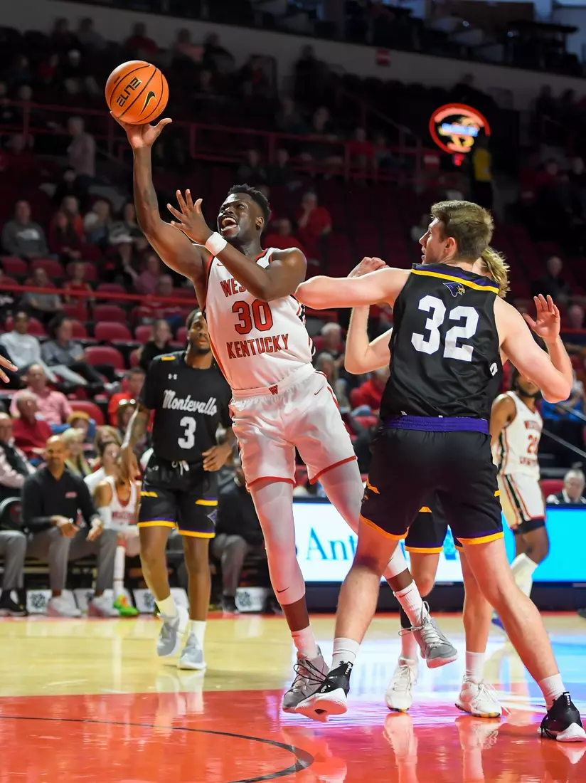 Guard Emmanuel Akon (13) of the WKU Hilltoppers at E.A. Diddle Arena on November 2, 2022 in Bowling Green, KY. Photo by Steve Roberts/WKU Athletics