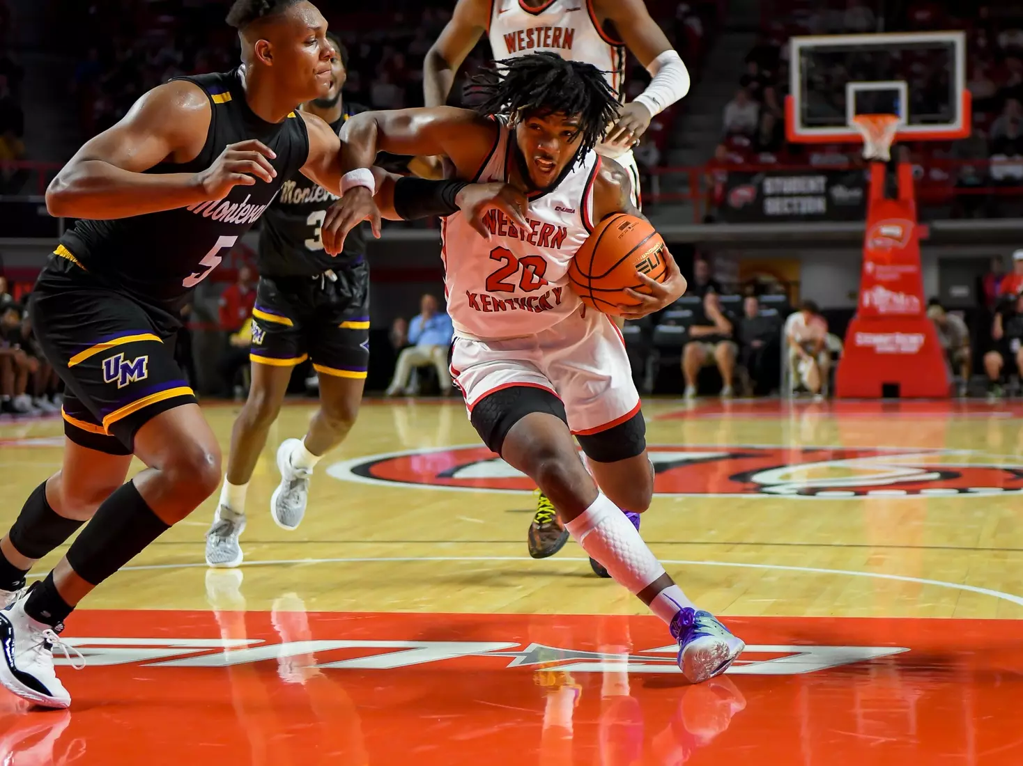 Guard Dayvion McKnight (20) of the WKU Hilltoppers at E.A. Diddle Arena on November 2, 2022 in Bowling Green, KY. Photo by Steve Roberts/WKU Athletics