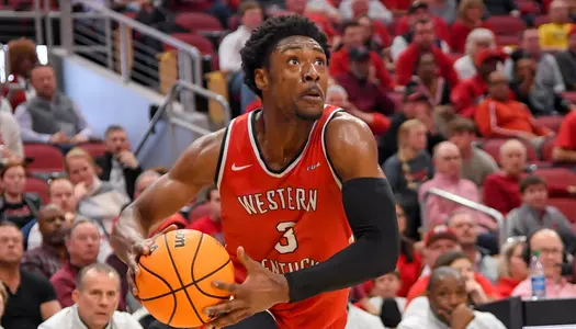 Forward Jairus Hamilton (3) of the WKU Hilltoppers at The Yum Center on December 14, 2022 in Louisville, KY. (Photo by Steve Roberts/WKU Athletics)