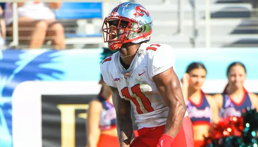 Wide receiver Malachi Corley (11) of the WKU Hilltoppers at FAU Stadium on November 26, 2022 in Boca Raton, FL. Photo by Steve Roberts/WKU Athletics
