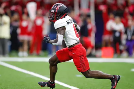 Wide receiver Michael Mathison (4) of the WKU Hilltoppers at New Orleans Bowl at Caesars Superdome on December 21, 2022 in New Orleans Louisiana. Photo by Gunnar Word/WKU Athletics