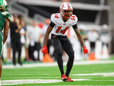 Defensive back Davion Williams (14) of the WKU Hilltoppers at Jerry Richardson Stadium on November 5, 2022 in Charlotte, NC. Photo by Steve Roberts/WKU Athletics