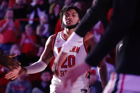 WKU Hilltoppers guard Dayvion McKnight (20) of the WKU Hilltoppers at E.A. Diddle Arena on January 5, 2023 in Bowling Green, Kentucky. (WKU Athletics/Gunnar Word)