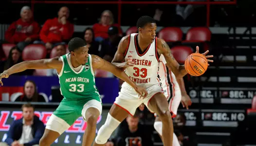 WKU Hilltoppers center Jamarion Sharp (33) of the WKU Hilltoppers at E.A. Diddle Arena on January 5, 2023 in Bowling Green, Kentucky. (WKU Athletics/Gunnar Word)