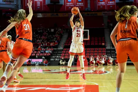 Forward Odeth Betancourt (21) of the WKU Hilltoppers at E.A. Diddle Arena on November 21, 2023 in Bowling Green, KY. Photo by Steve Roberts/WKU Athletics