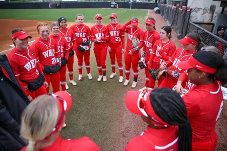 The WKU Hilltoppers at the WKU Softball Complex on March 11, 2023 in Bowling Green, KY. Photo by Evan Brown/WKU Athletics