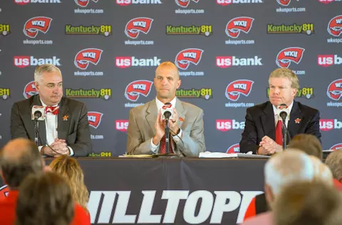 The introduction of the new MBB head coach Steve Lutz at The Harbaugh Club on March 20, 2023 in Bowling Green, KY. (Photo by Steve Roberts/WKU Athletics)