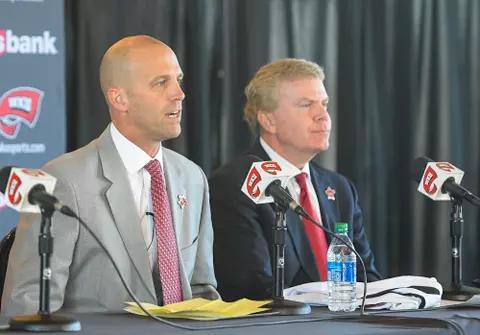 The introduction of the new MBB head coach Steve Lutz at The Harbaugh Club on March 20, 2023 in Bowling Green, KY. (Photo by Steve Roberts/WKU Athletics)