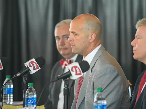 The introduction of the new MBB head coach Steve Lutz at The Harbaugh Club on March 20, 2023 in Bowling Green, KY. (Photo by Steve Roberts/WKU Athletics)