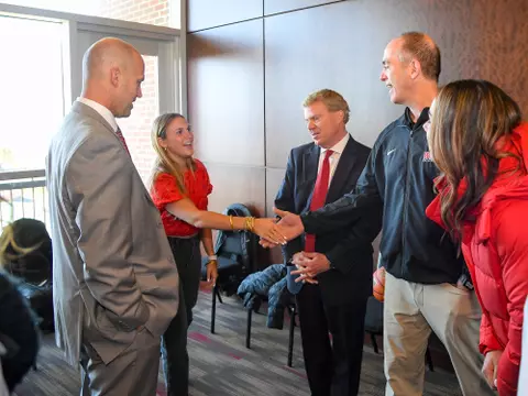 The introduction of the new MBB head coach Steve Lutz at The Harbaugh Club on March 20, 2023 in Bowling Green, KY. (Photo by Steve Roberts/WKU Athletics)