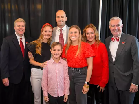 The introduction of the new MBB head coach Steve Lutz at The Harbaugh Club on March 20, 2023 in Bowling Green, KY. (Photo by Steve Roberts/WKU Athletics)
