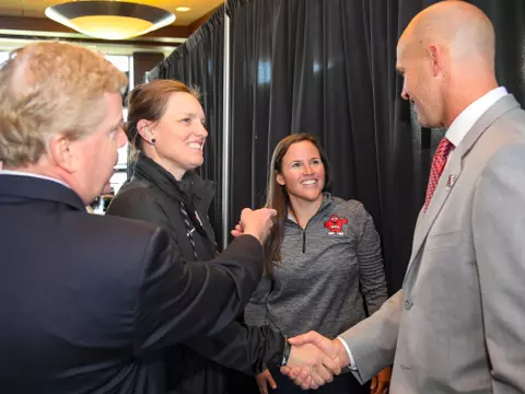 The introduction of the new MBB head coach Steve Lutz at The Harbaugh Club on March 20, 2023 in Bowling Green, KY. (Photo by Steve Roberts/WKU Athletics)