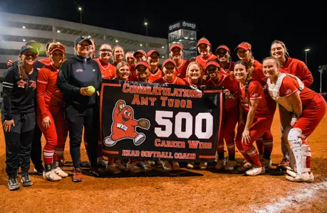 Head coach Amy Tudor of the WKU Hilltoppers on March 4, 2023, at WKU Softball Complex in Bowling Green, KYof the WKU Hilltoppers on March 4, 2023, at WKU Softball Complex in Bowling Green, KY
