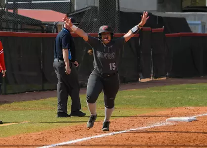 Infielder Taylor Sanders (15) of the WKU Hilltoppers on March 5, 2023, at WKU Softball Complex in Bowling Green, KY