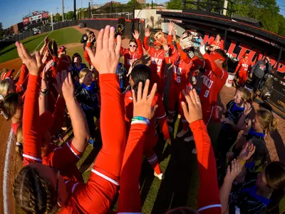 BOWLING GREN, KY - April 24 - WKU Hilltoppers during the game between the Arkansas Razorbacks and the WKU Hilltoppers at WKU Softball Complex in Bowling Green, KY. (Photo by Steve Roberts/WKU Athletics)