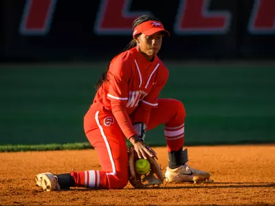 BOWLING GREN, KY - April 24 - WKU Hilltoppers infielder TJ Webster (3) during the game between the Arkansas Razorbacks and the WKU Hilltoppers at WKU Softball Complex in Bowling Green, KY. (Photo by Steve Roberts/WKU Athletics)