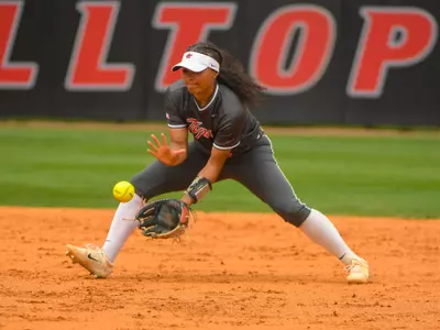 May 5, 2023; Bowling Green, Kentucky: w\4\ against the La. Tech Bulldogs at WKU Softball Complex (Photo by Steve Roberts/WKU Athletics)