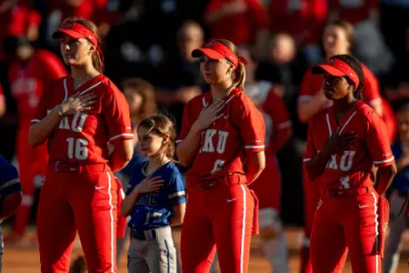 Pitcher Annie White (16), Infielder Morgan Sharpe (6), Infielder TJ Webster (3) | Photo by Steve Roberts