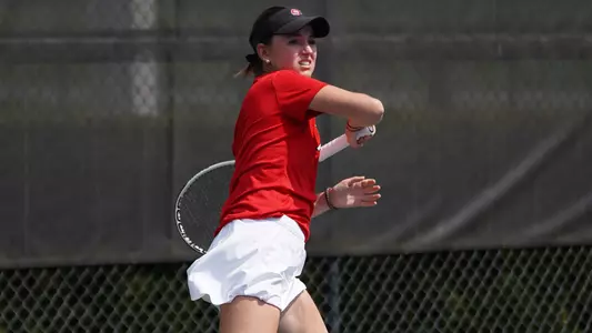 Virginia Madueño competes in the 2026 CUSA Women's Tennis Championship in Murfreesboro, Tenn.