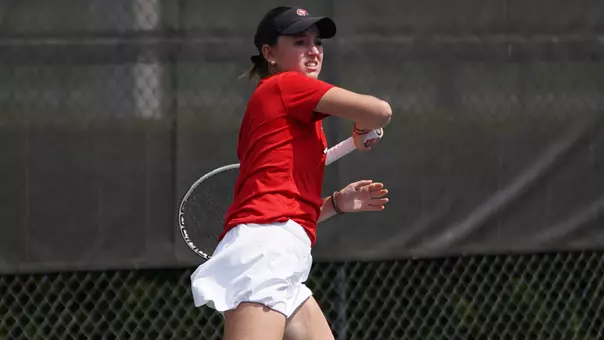 Virginia Madueño competes in the 2026 CUSA Women's Tennis Championship in Murfreesboro, Tenn.