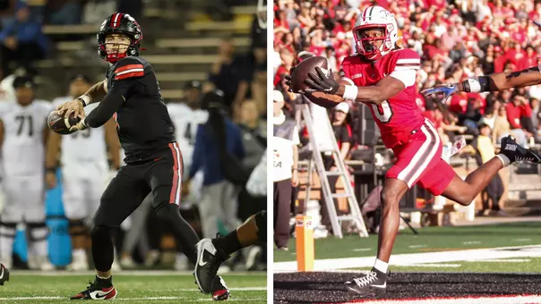File photos of WKU Football quarterback Maverick McIvor and wide receiver Matthew Henry