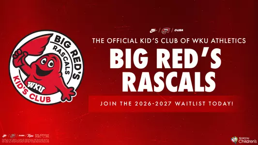 Big Red's Rascals Kids Club Logo. The official Kid's Club of WKU Athletics. Big Red's Rascals. Join the 2026-2027 waitlist today!