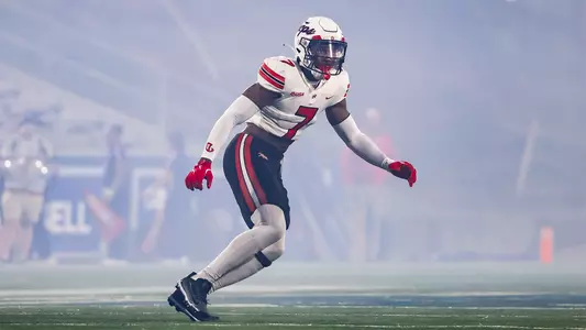 File photo of WKU Football safety Jaylen Lewis during the 2025 game at Louisiana Tech.