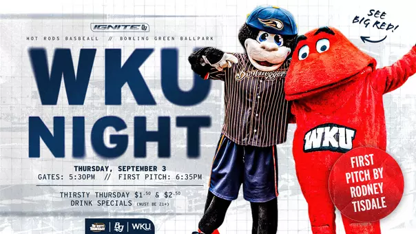 WKU Night at the Hot Rods is scheduled for Thursday, Sept. 3