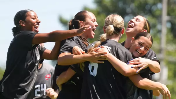 Defender Maggie Bellair (9)Defender Kora Kipley (26)Midfielder April McDonald (6) | Photo by Ethan Gallagher
