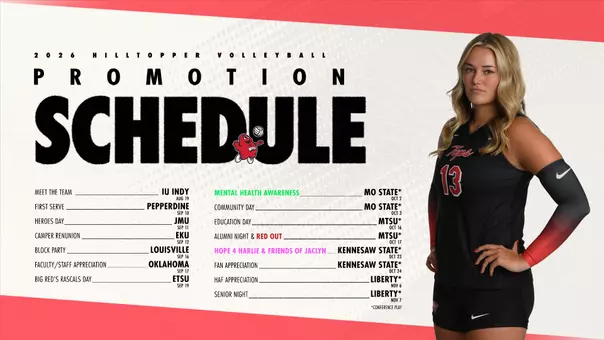 2026 Volleyball Promotion Schedule Graphic