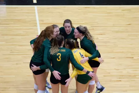 Volleyball Senior Night Huddle